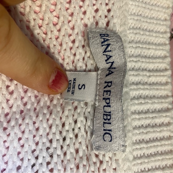 Banana Republic white knit v-Neck sweater, S - Picture 4 of 7